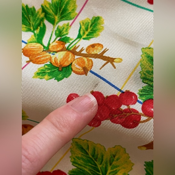 90s Vintage Gianni Versace Fruit Print Silk Blouse - Picture 11 of 13